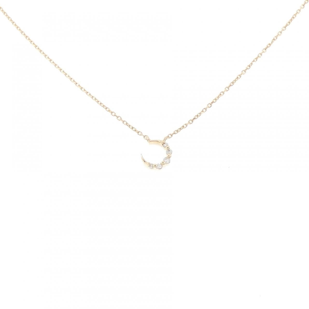 アガット ムーン ダイヤモンド ネックレス 0.049CT