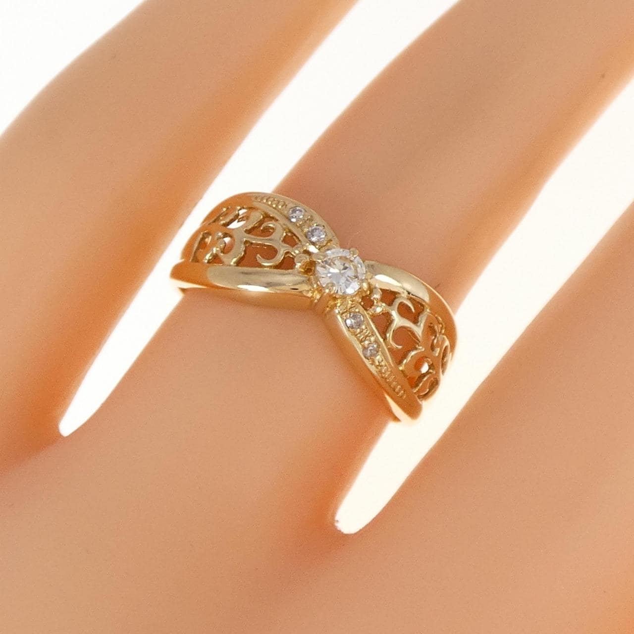 K18YG ダイヤモンド リング 0.09CT