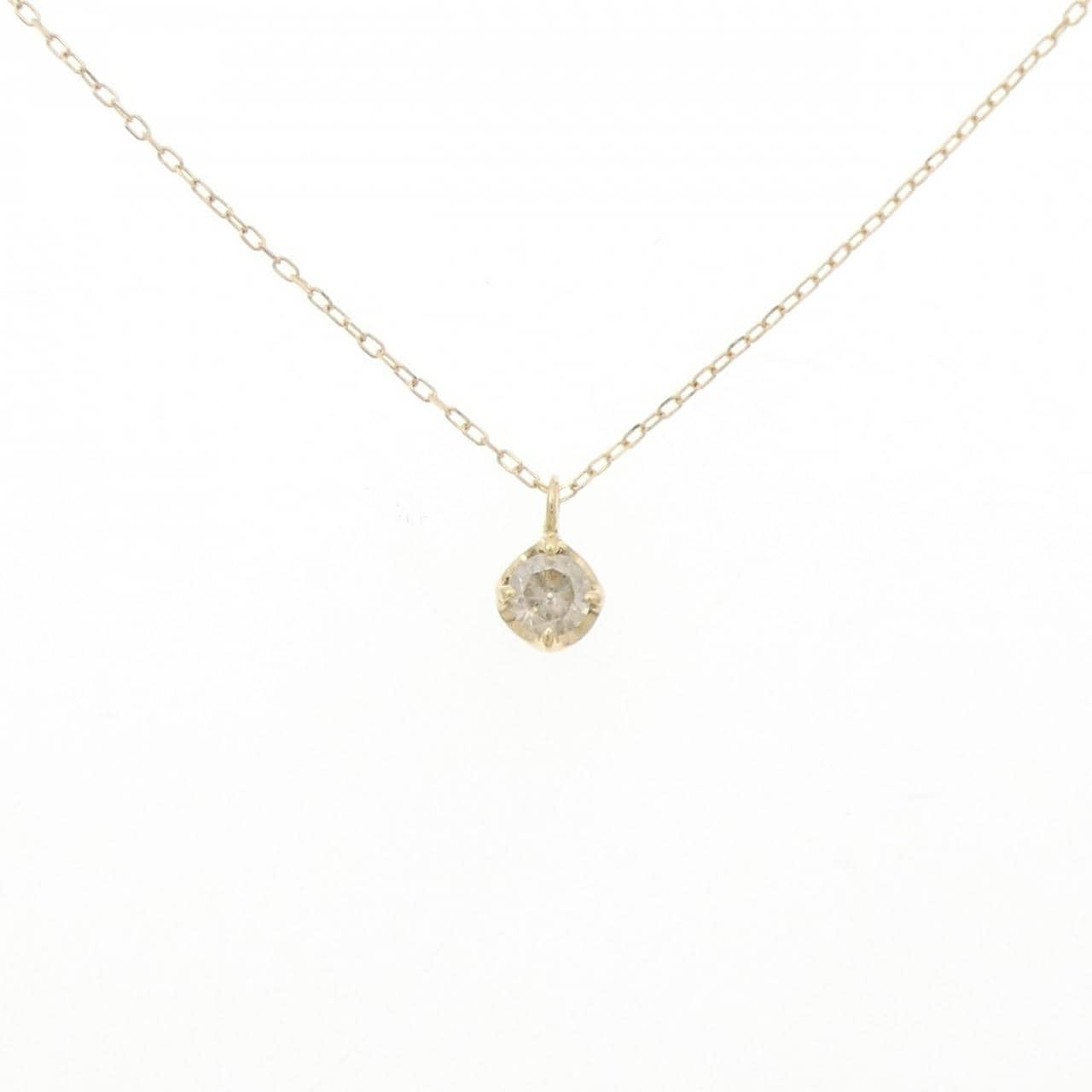 K18YG ソリティア ダイヤモンド ネックレス 0.15CT