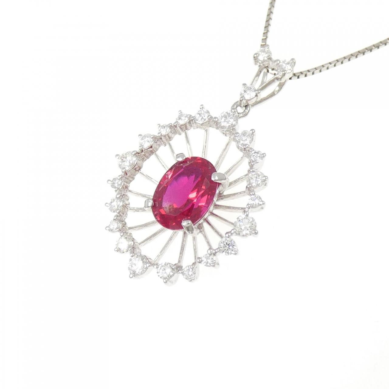 クレサンベール 合成ルビー ネックレス 1.48CT