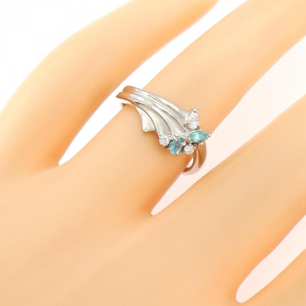 K18WG トルマリン リング 0.11CT