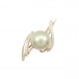 K18PG 黒蝶パール ペンダント 12.5mm