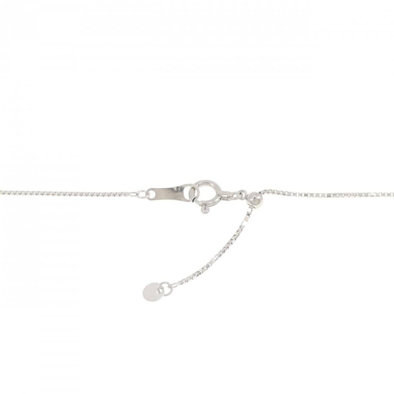 K18WG  ホースシュー ダイヤモンド ネックレス 0.09CT