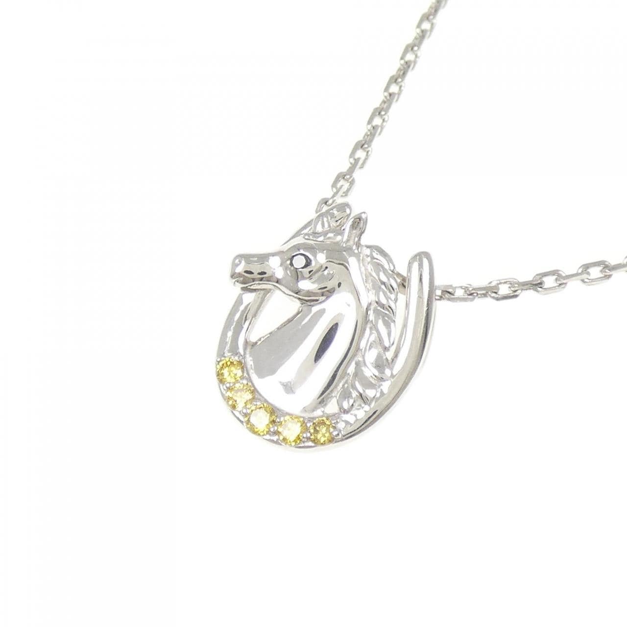 ジーエスティービー ホース ダイヤモンド ネックレス 0.08CT
