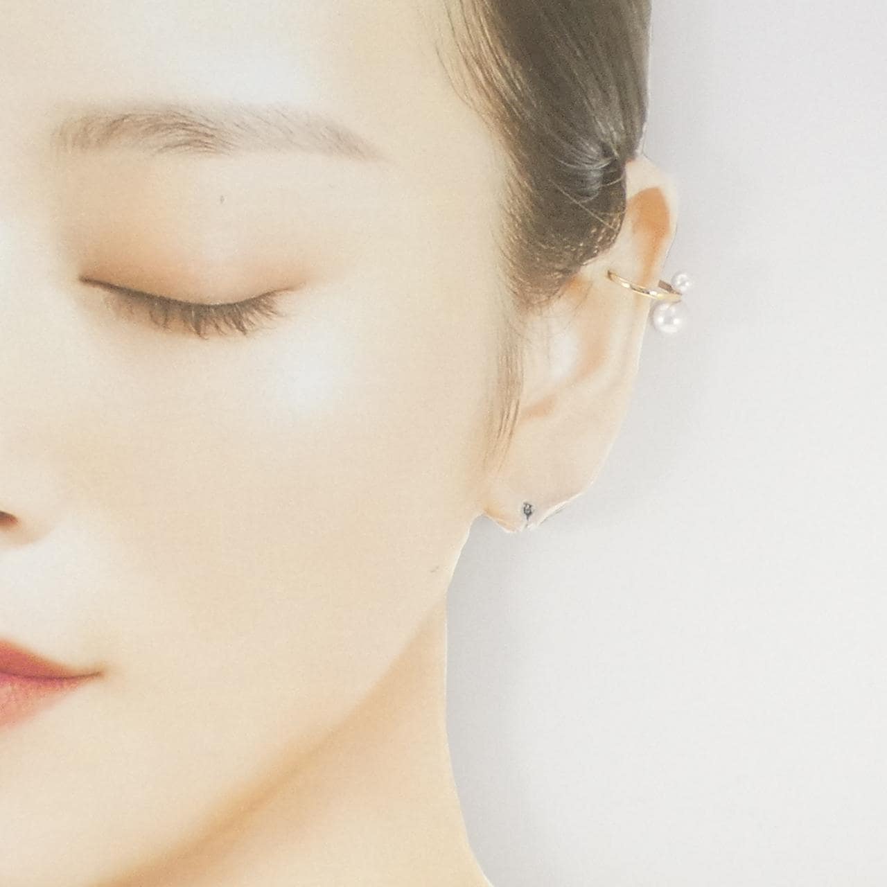 ヒロタカ ダブルパール イヤーカフ 片耳