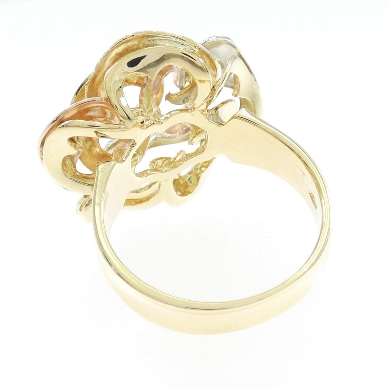 750スリーカラー フラワー リング