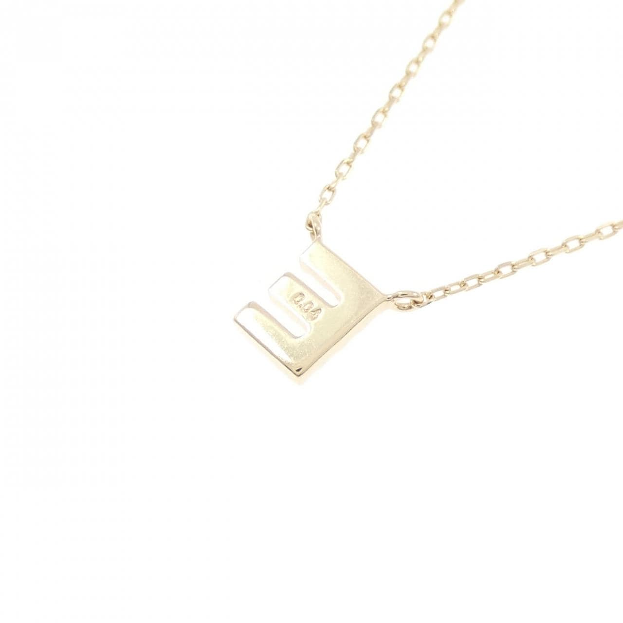 K10YG イニシャルE ダイヤモンド ネックレス 0.04CT