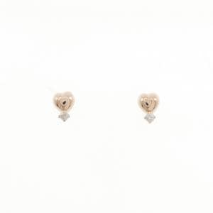 K18PG ハート ダイヤモンド ピアス 0.04CT