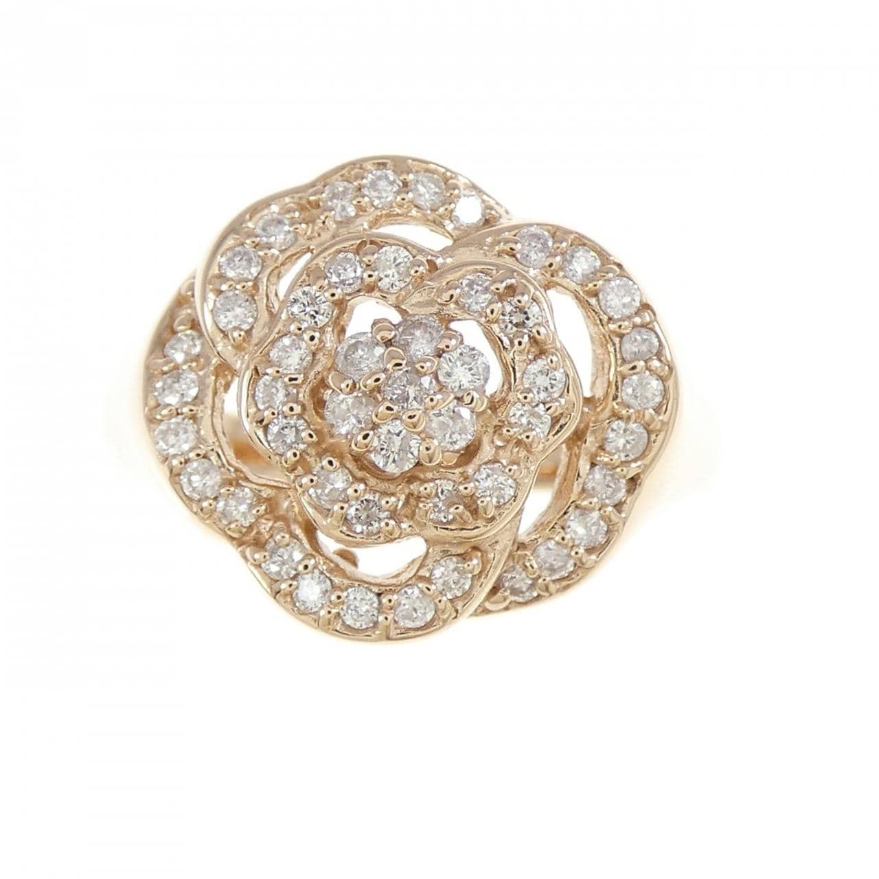 K18PG ローズ ダイヤモンド リング 0.35CT