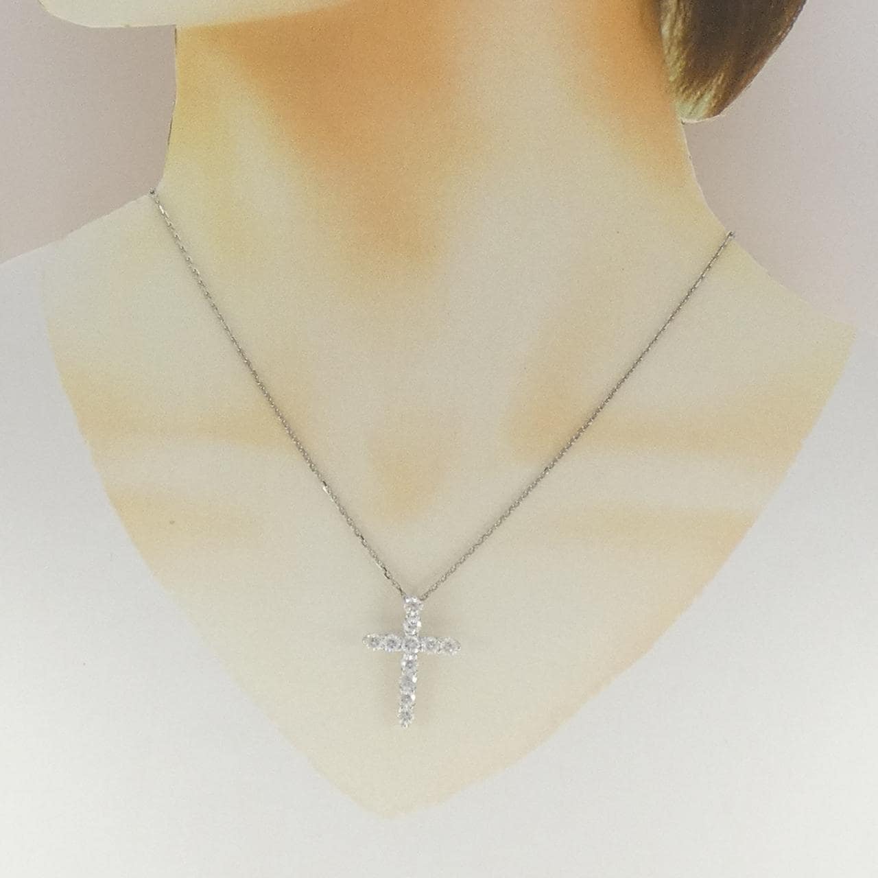 PT900/PT850 クロス ダイヤモンド ネックレス 1.90CT