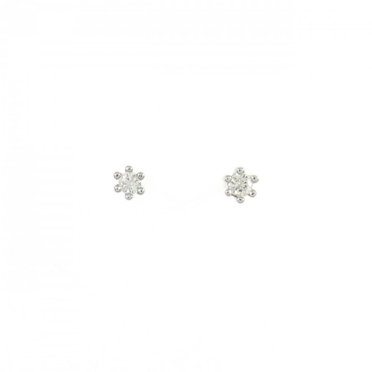 PT900 ソリティア ダイヤモンド ピアス 0.04CT