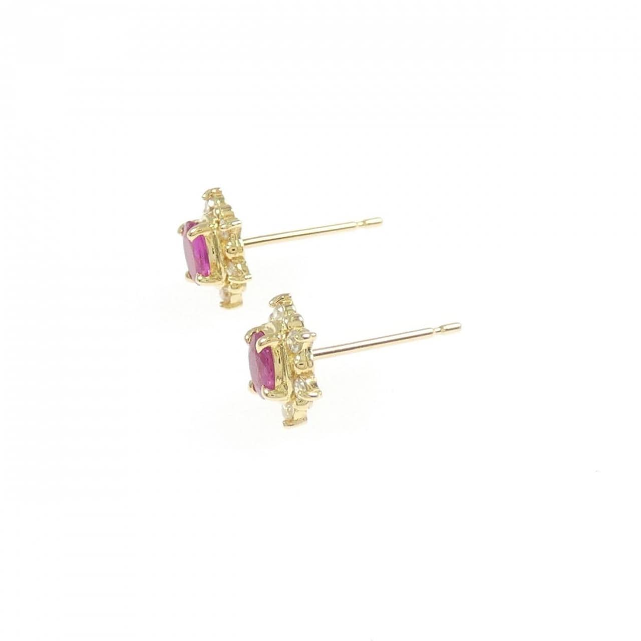 K18YG ルビー ピアス 0.2CT