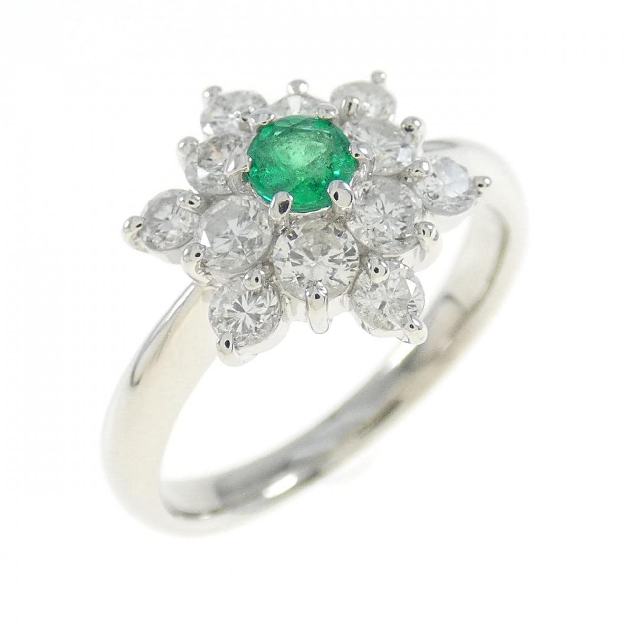 PT Flower Emerald Ring 0.15CT