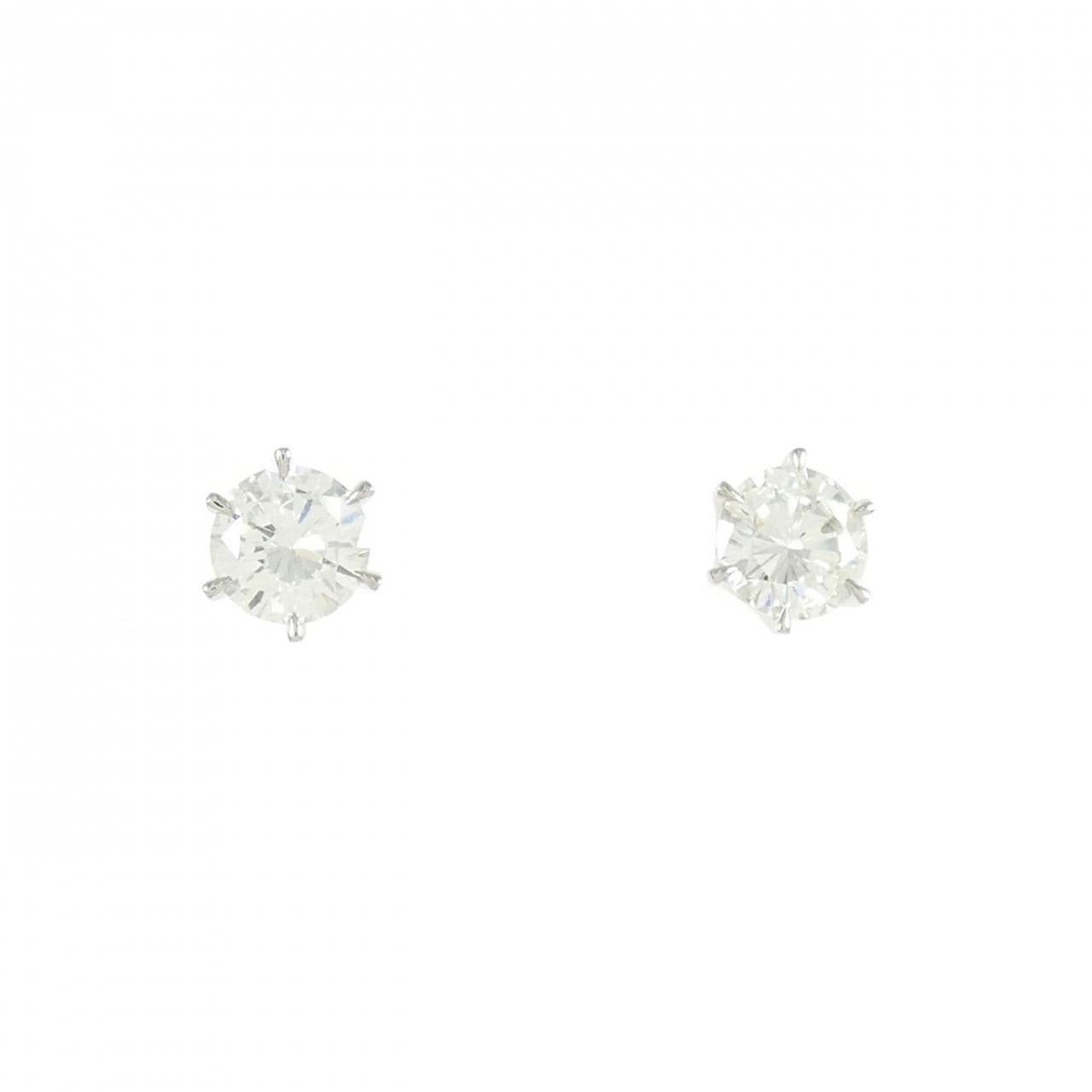 [BRAND NEW] PT900 Diamond Earrings 0.408CT 0.407CT H SI2 VG-GOOD