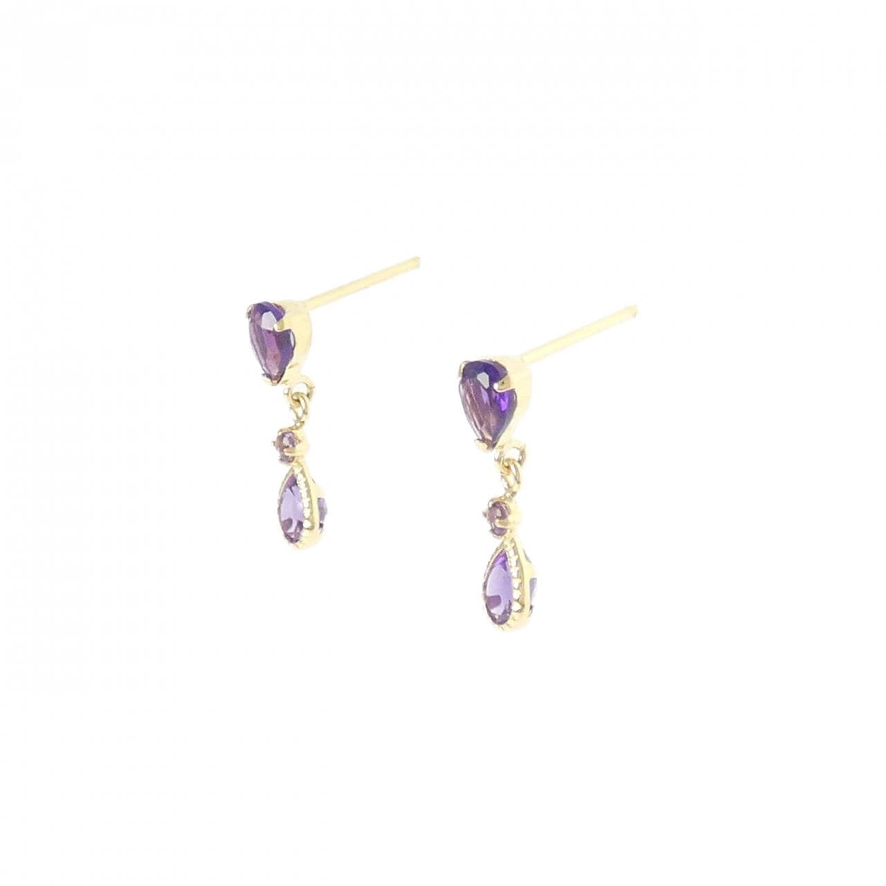 【新品】K18YG アメジスト ピアス