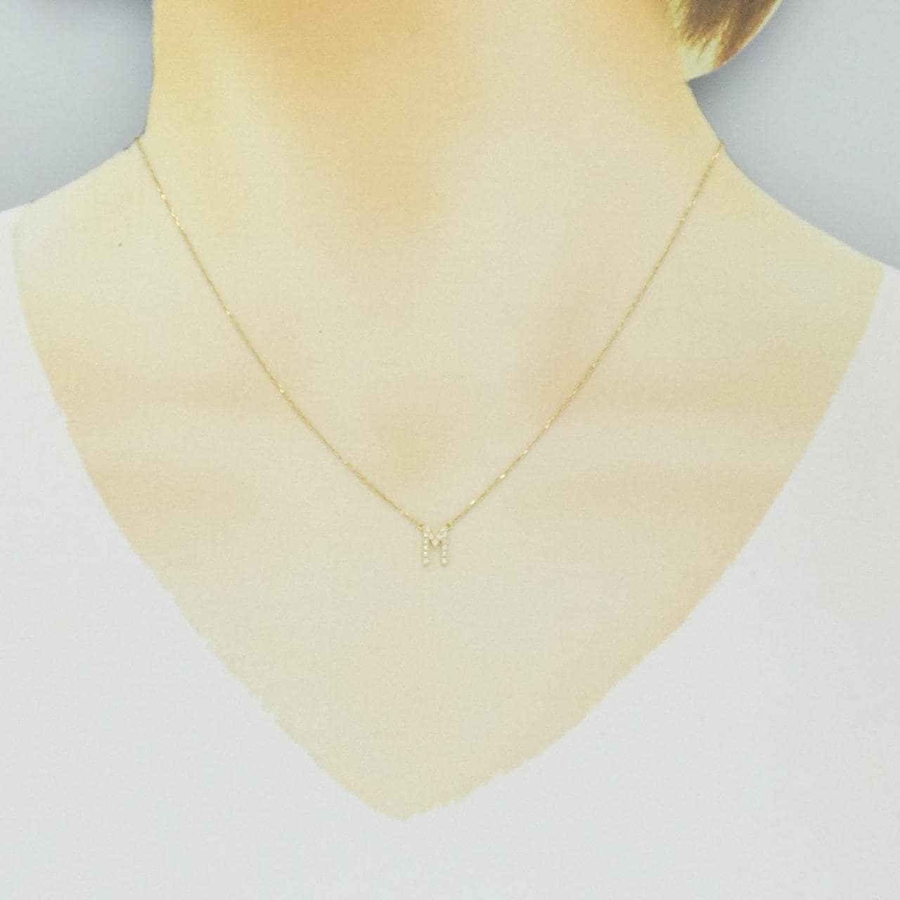 アーカー イニシャル ネックレス 0.06CT