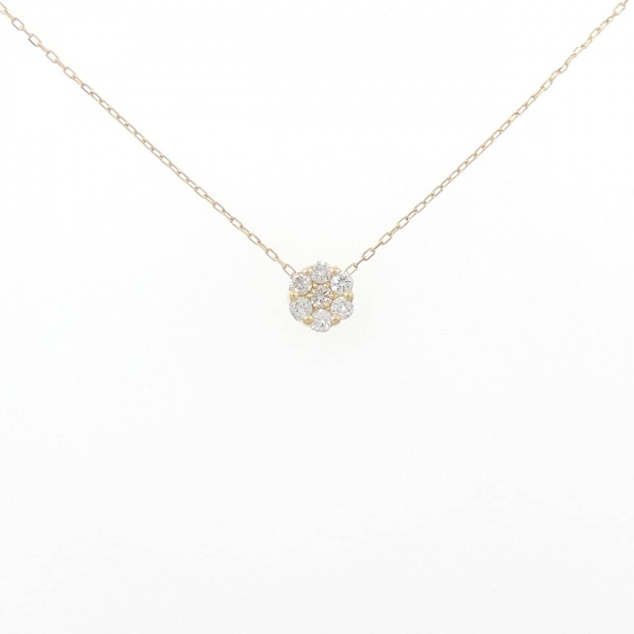 K18YG flower Diamond necklace 0.10CT