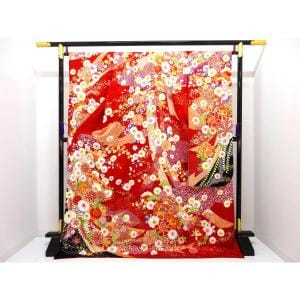 振袖 金通し絞り入 友禅金彩加工