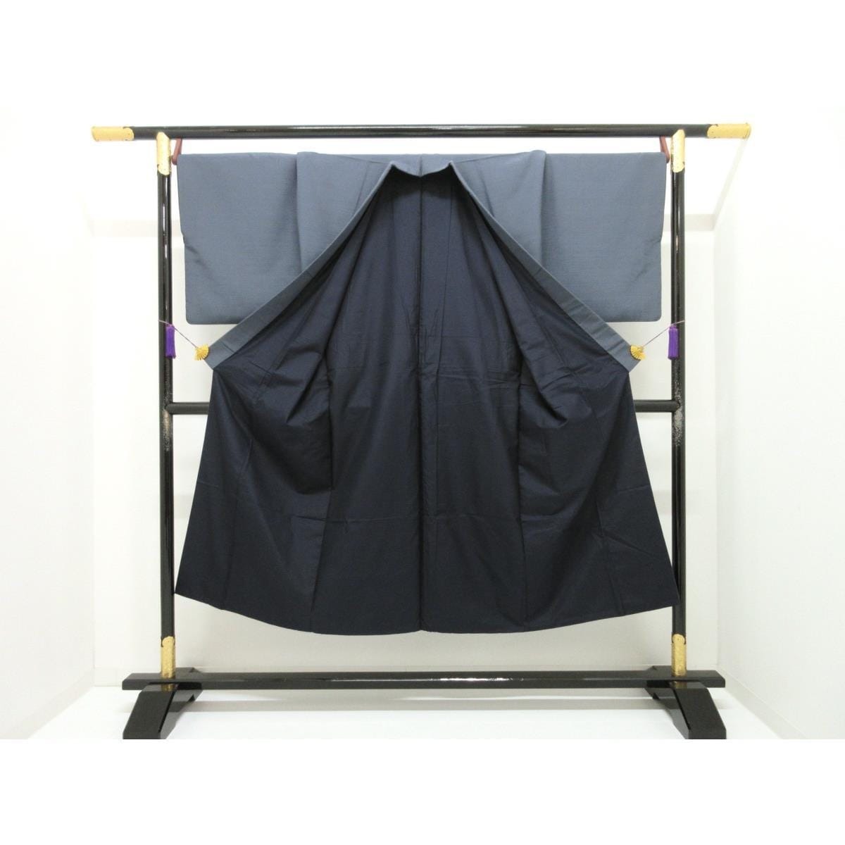 男物　紬織　中陰光琳桐　きもの・羽織　２点セット