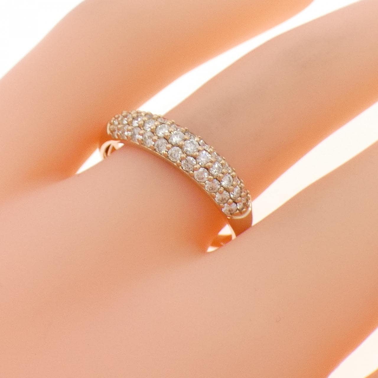 K18PG パヴェ ダイヤモンド リング 0.50CT