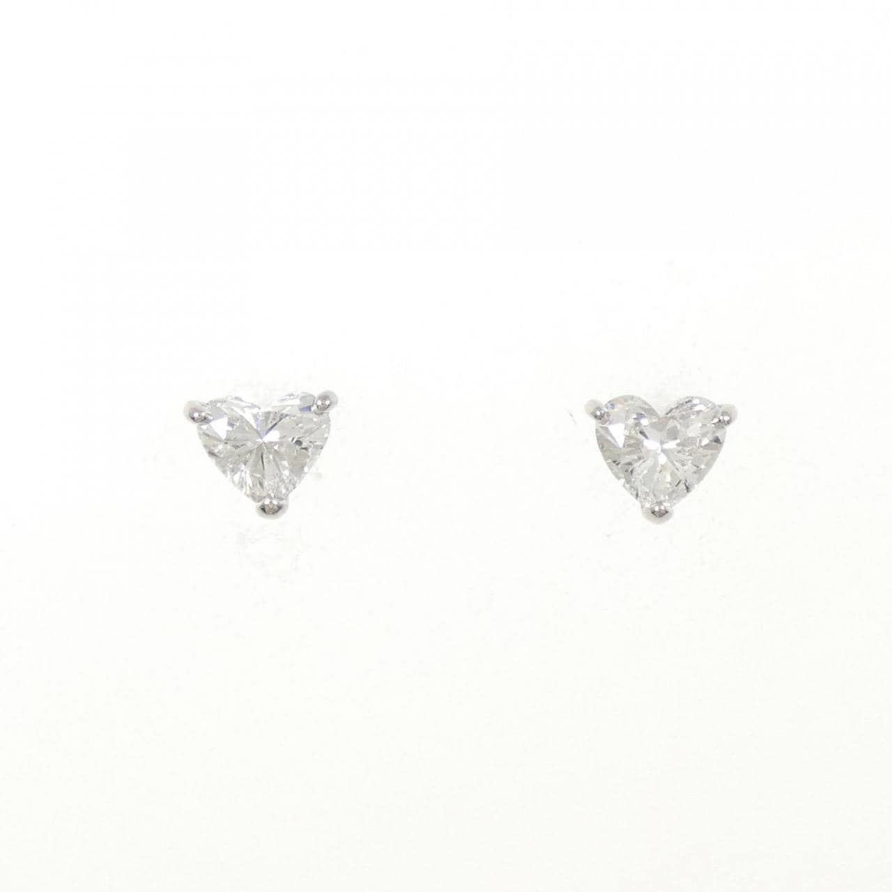 【リメイク】PT900/ST ダイヤモンド ピアス 0.312CT 0.320CT F SI1-2 ハートシェイプ