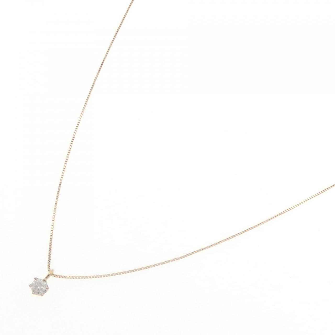 K18YG ソリティア ダイヤモンド ネックレス 0.1CT
