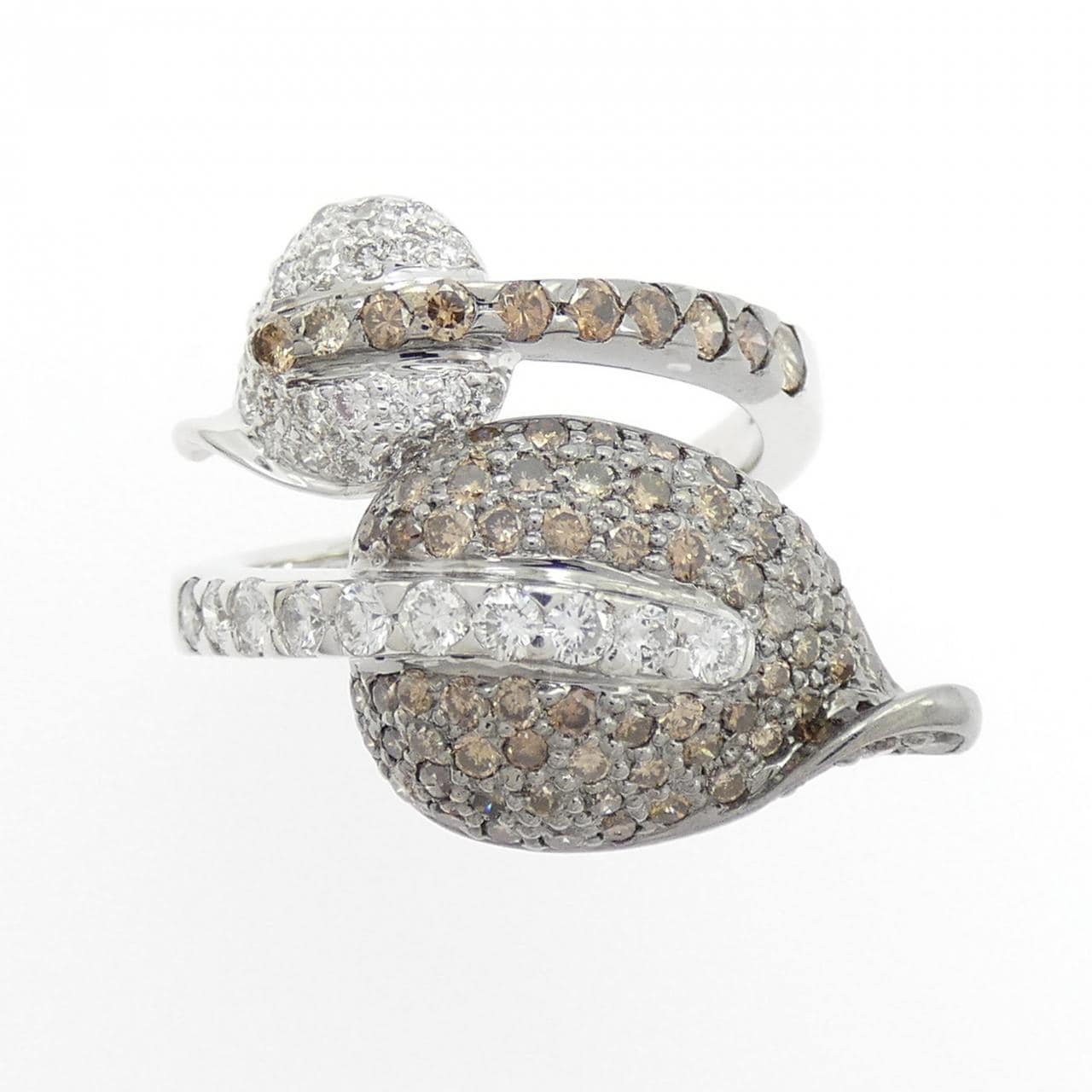 18K白金/18KG鑽石戒指，0.44克拉