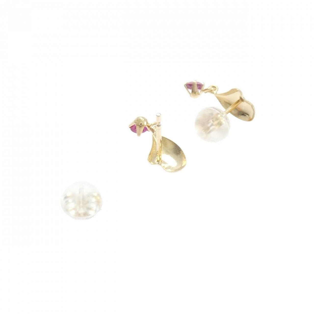 K18YG ハート ルビー ピアス