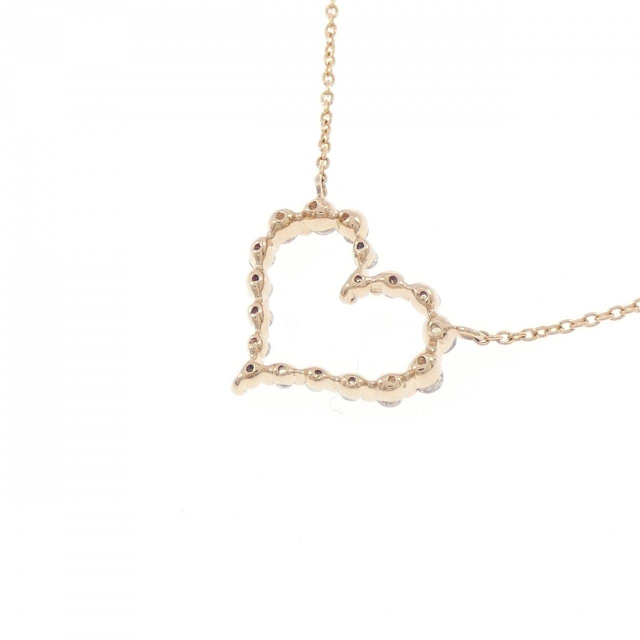 K18PG ハート ダイヤモンド ネックレス 0.30CT