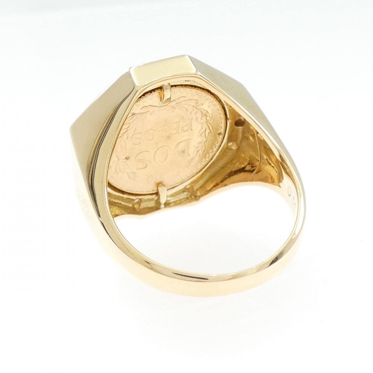 K18YG ダイヤモンド コイン リング 0.11CT