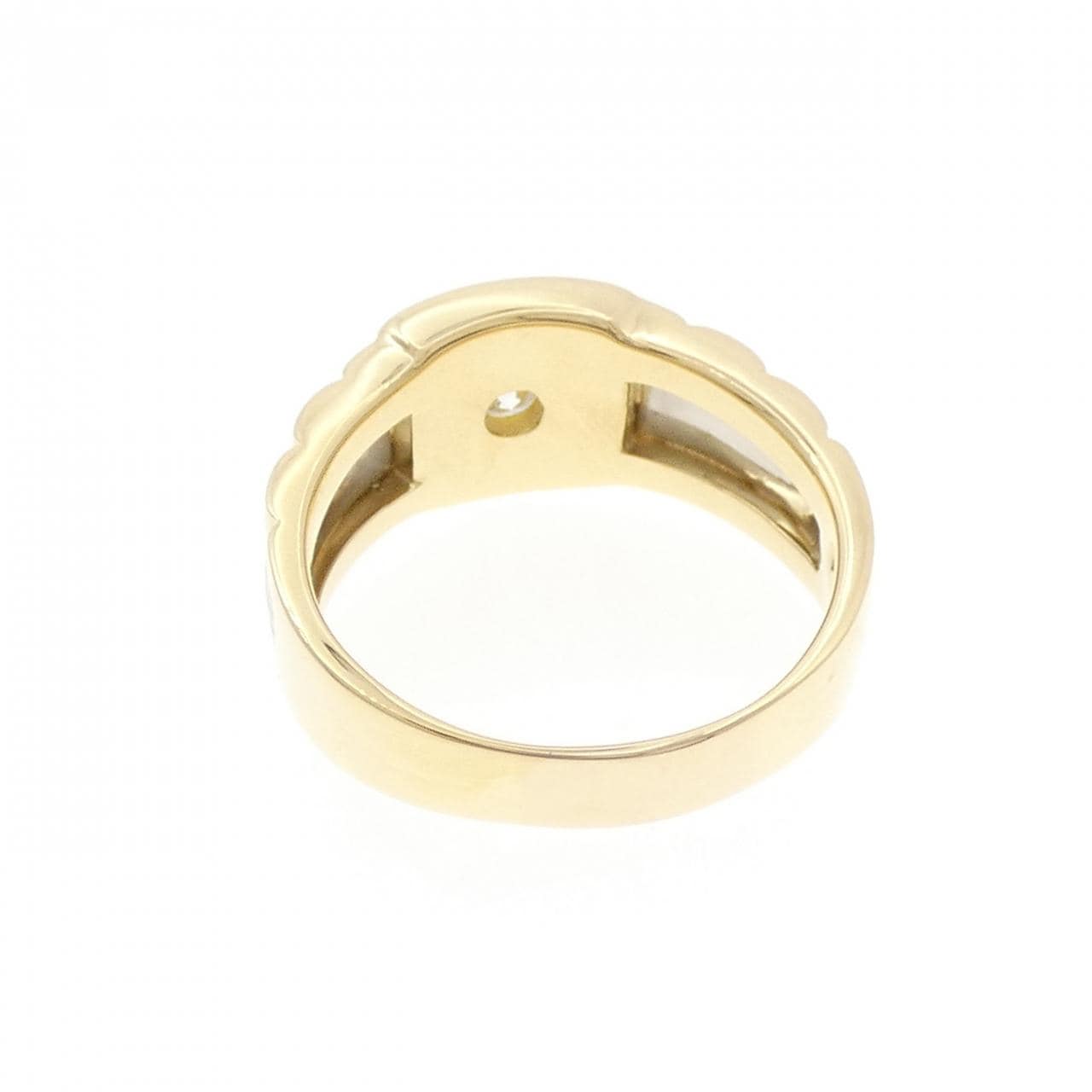 K18YG/PT900钻石戒指，0.373克拉