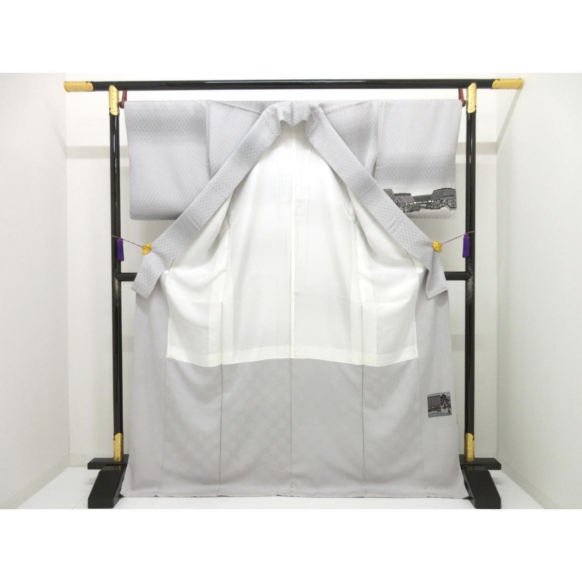 訪問着　花織　友禅加工