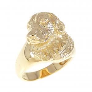 K18YG ドッグ ダイヤモンド リング 0.02CT