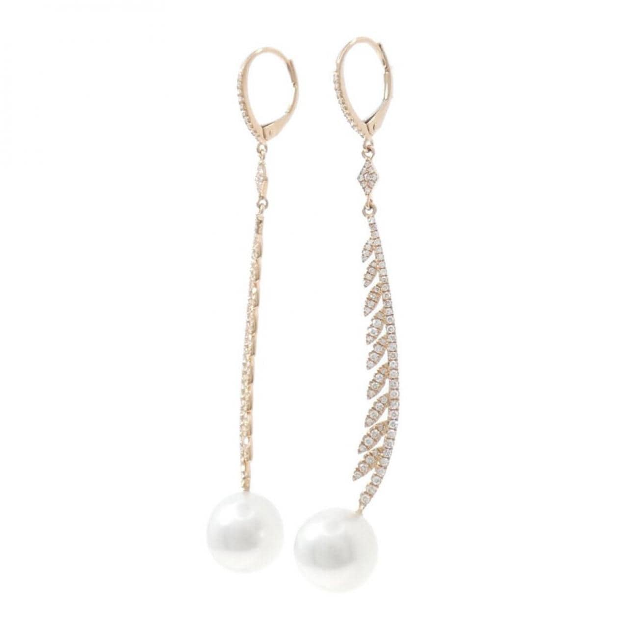 K18PG 白蝶パール ピアス 11mm