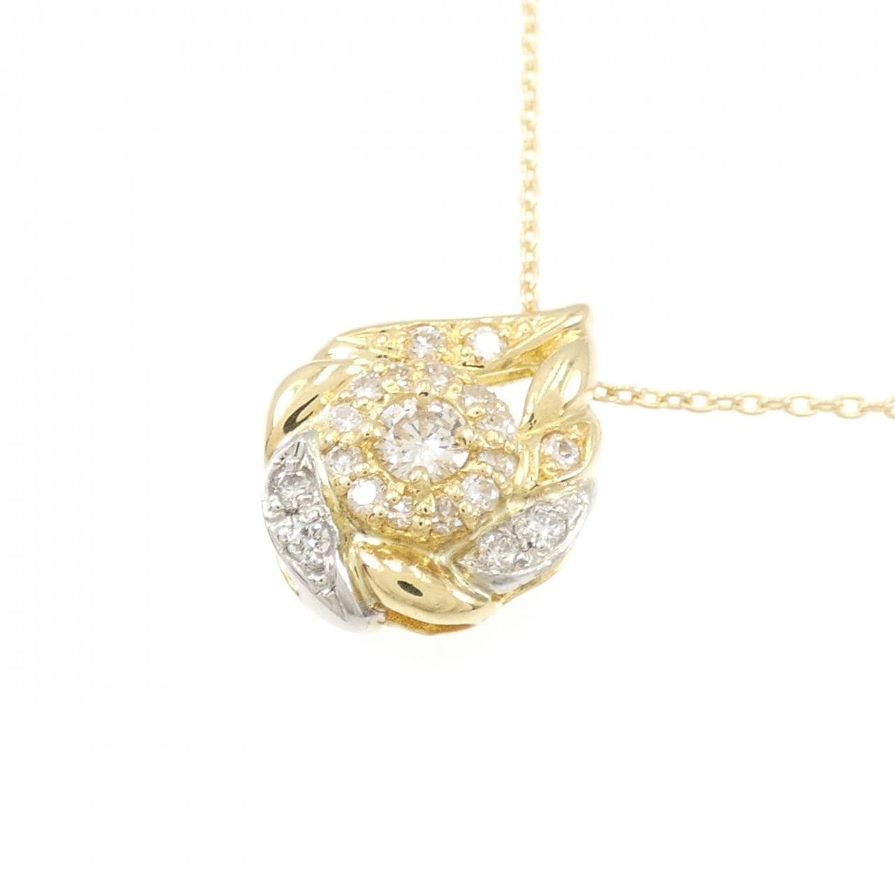 K18YG/PT ダイヤモンド ネックレス 0.30CT