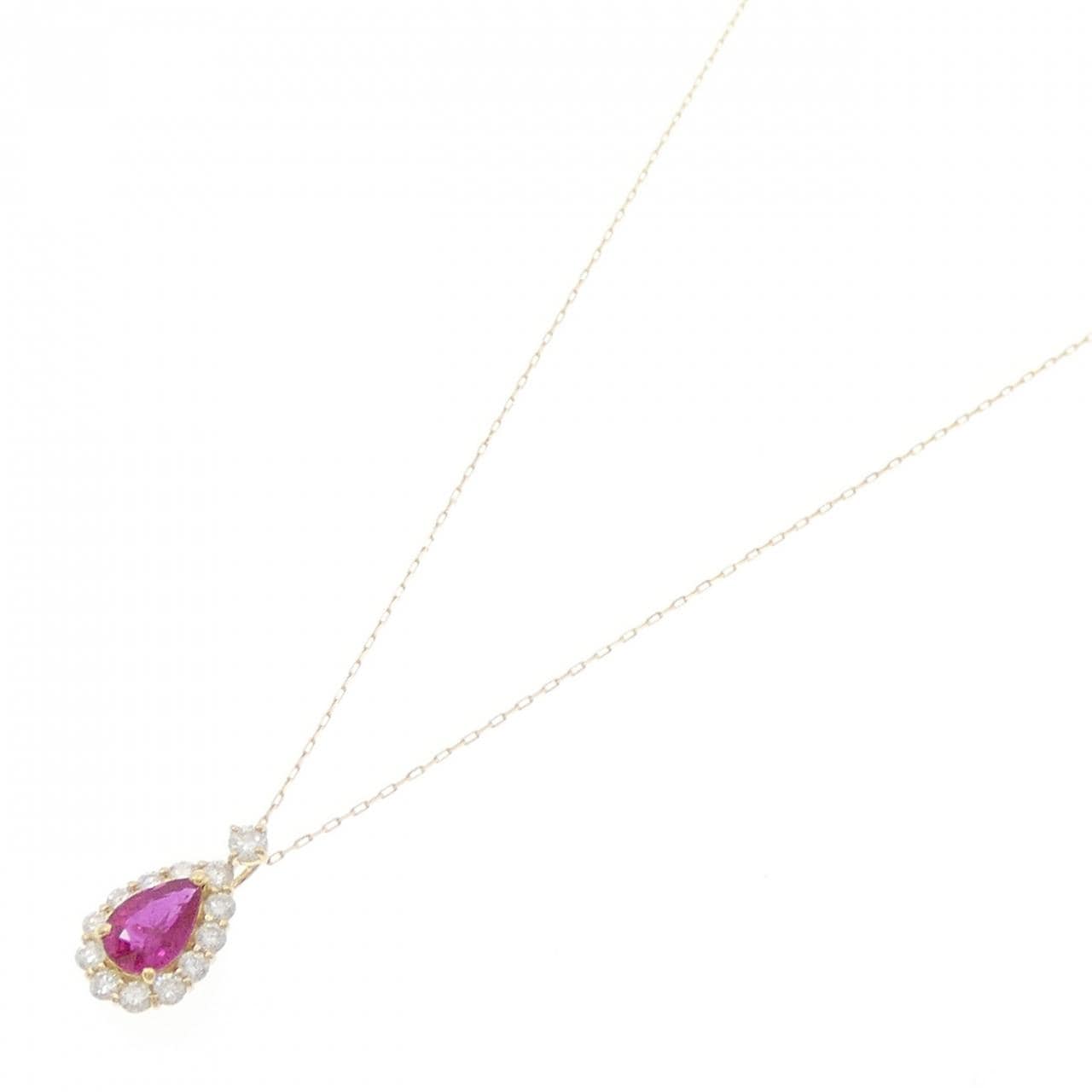 【新品】K18YG ルビー ネックレス 0.50CT
