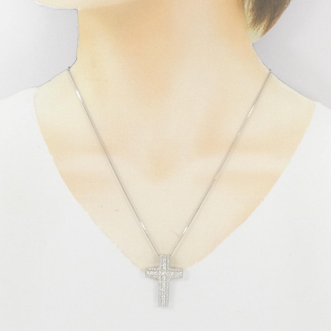 PT900/PT850 クロス ダイヤモンド ネックレス 1.00CT