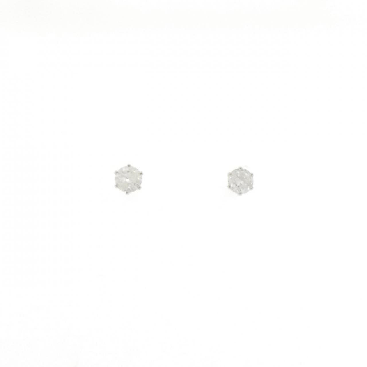 PT900 ソリティア ダイヤモンド ピアス 0.30CT