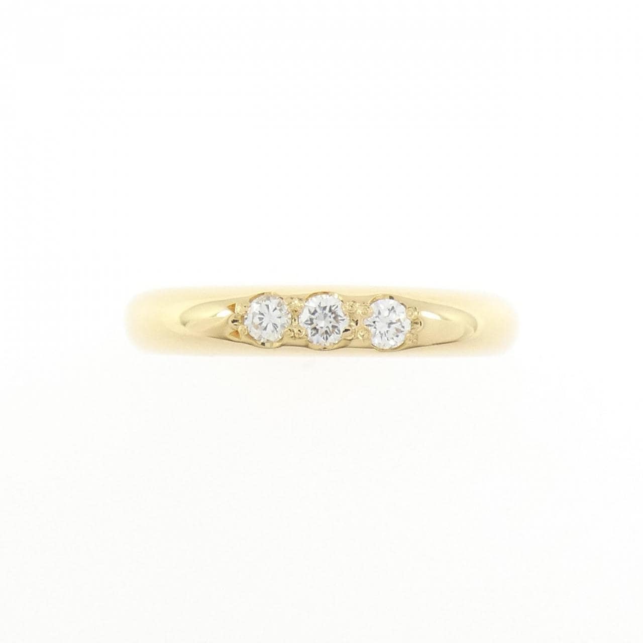 K18YG スリーストーン ダイヤモンド リング 0.10CT