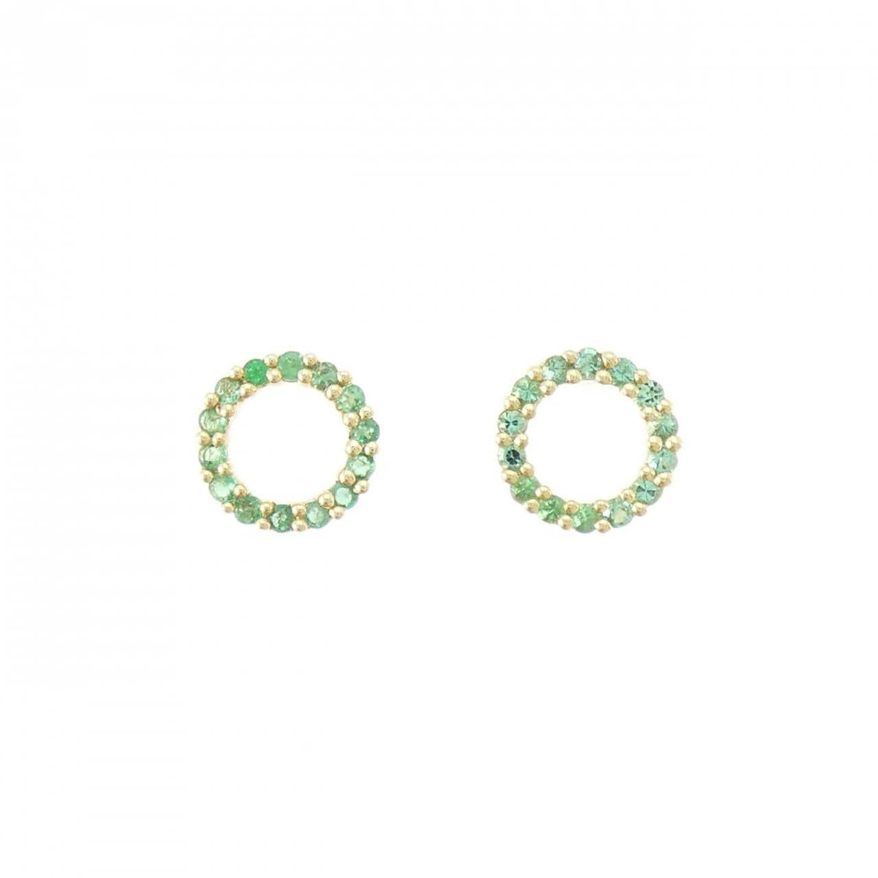 K18YG Emerald Earrings 0.34CT