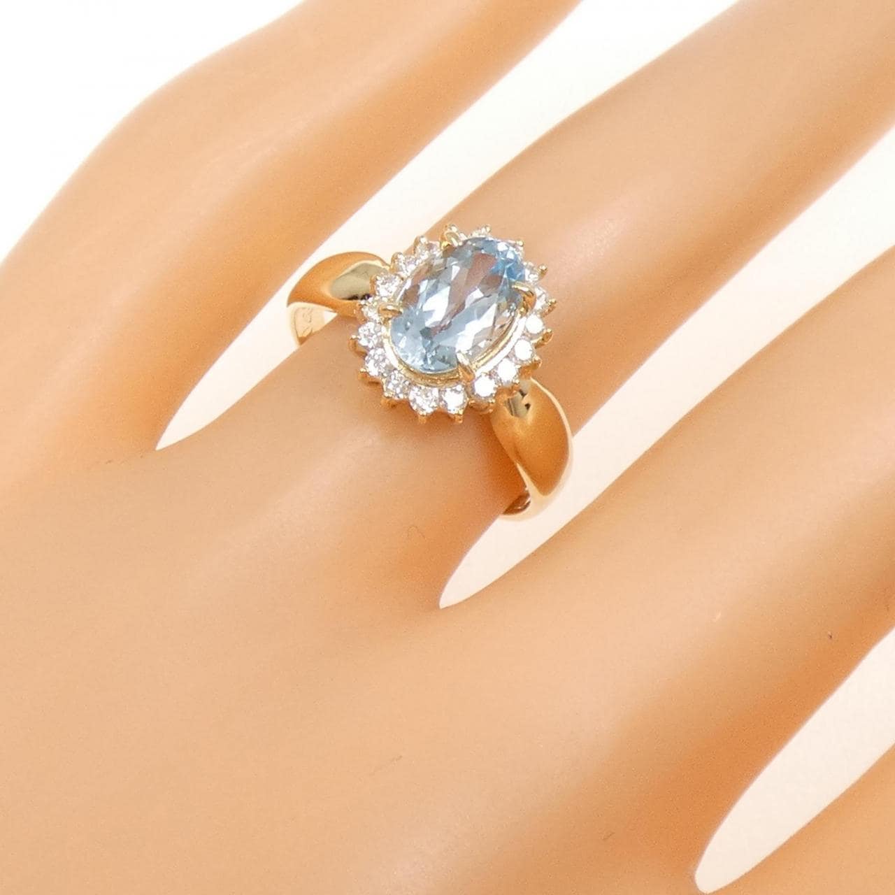 K18YG アクアマリン リング