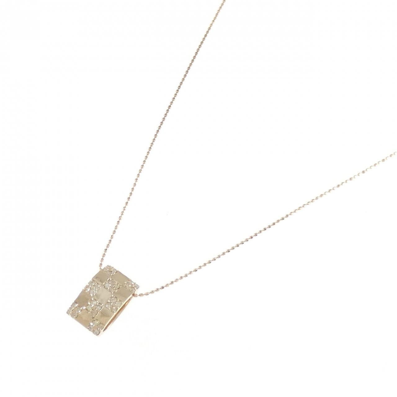 K18PG/750PG ダイヤモンド ネックレス 0.30CT