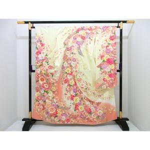 振袖　友禅金彩加工　刺繍入りボカシ染
