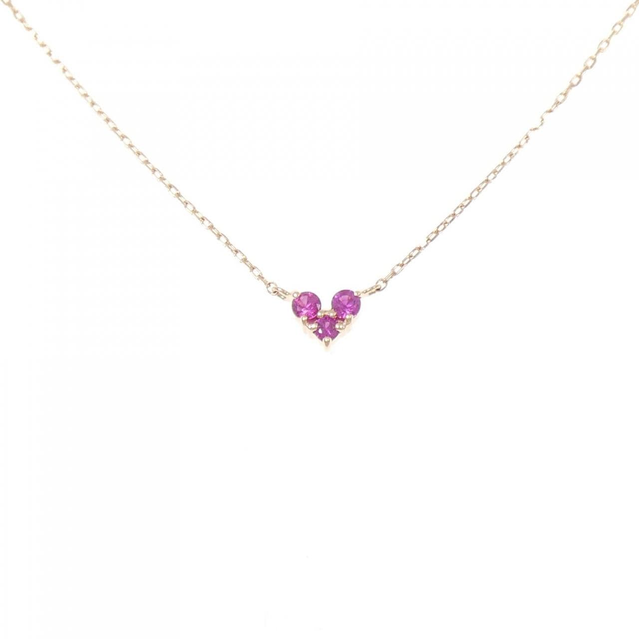 4゜C ハート ルビー ネックレス