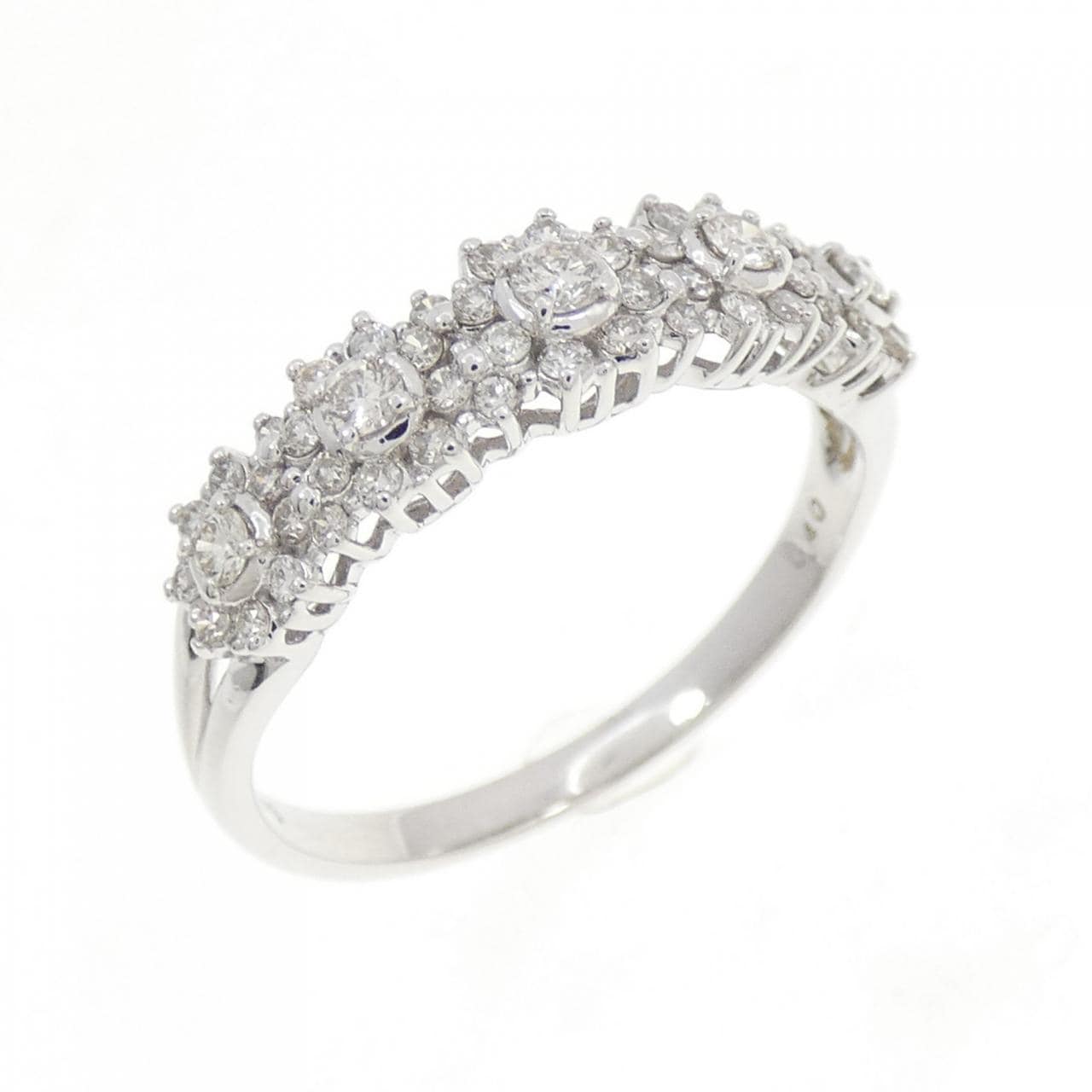 K18WG flower Diamond ring 0.40CT