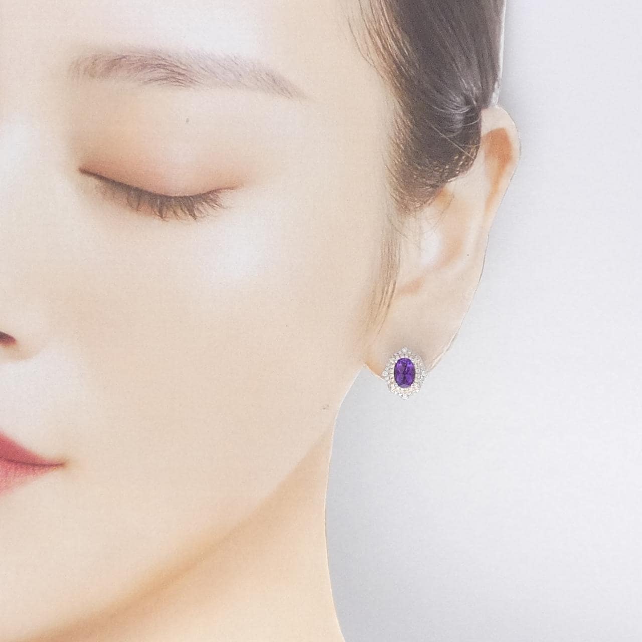 K18スリーカラー アメジスト ピアス