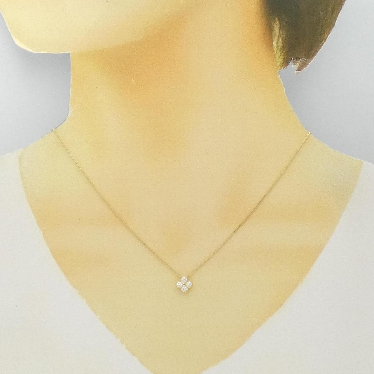 【新品】K18YG フラワー ダイヤモンド ネックレス 0.284CT