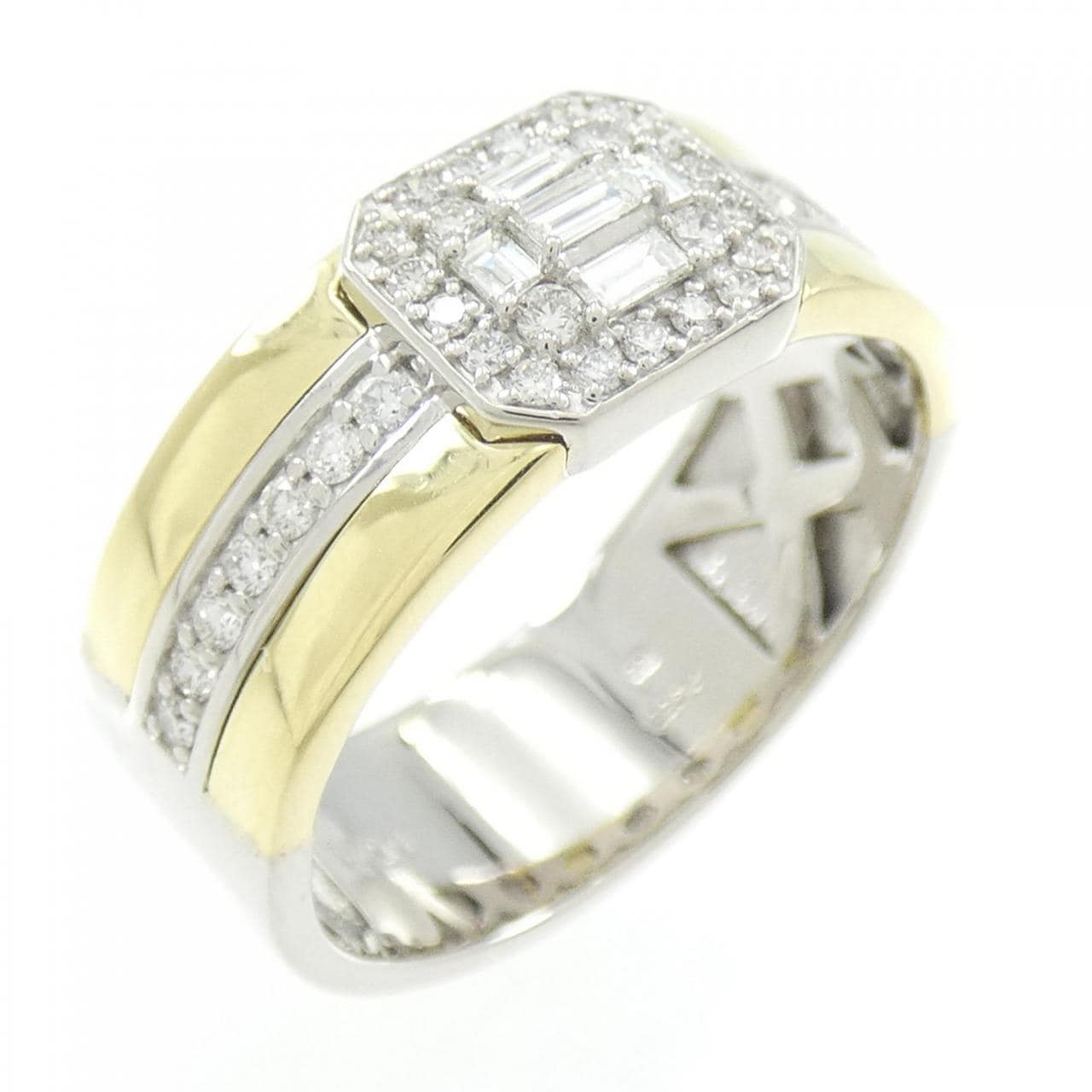 【新品】PT/K18YG ダイヤモンド リング 0.45CT