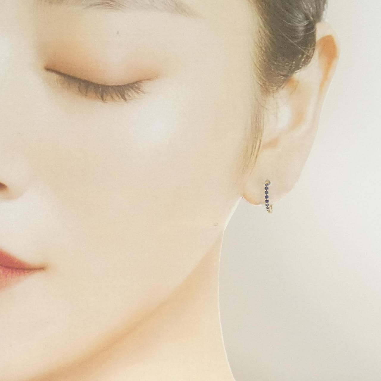 【新品】K18YG藍寶石耳環