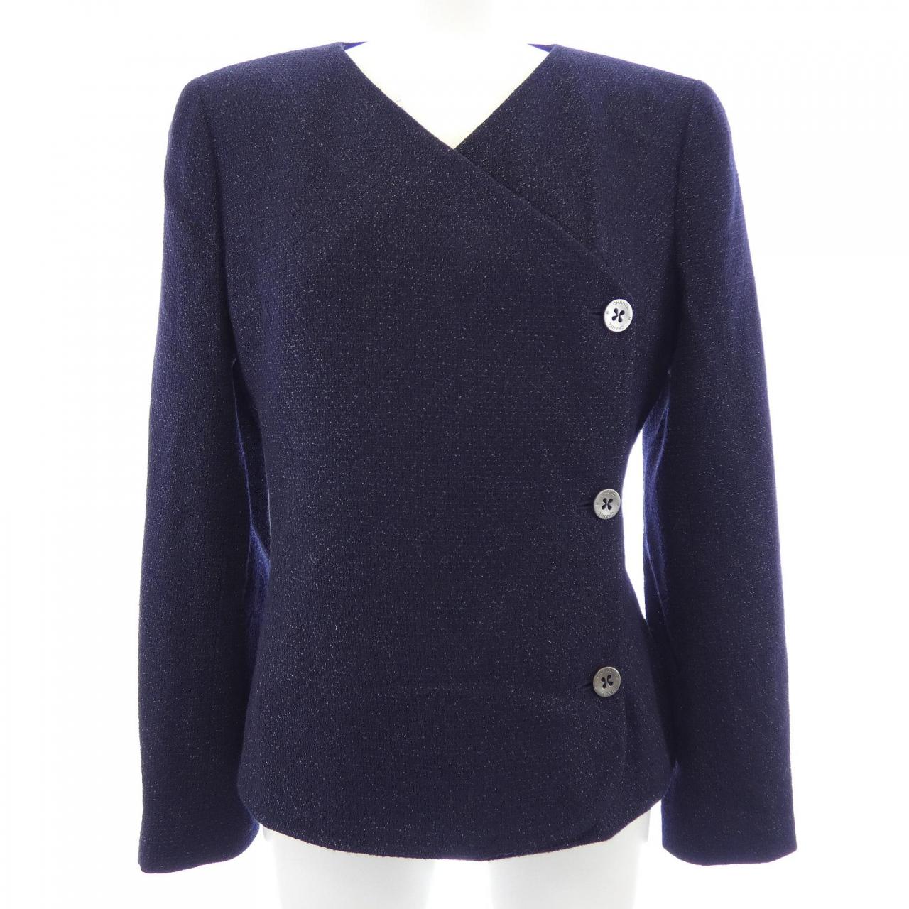 【ヴィンテージ】シャネル CHANEL P15256V08504 00T ノーカラージャケット